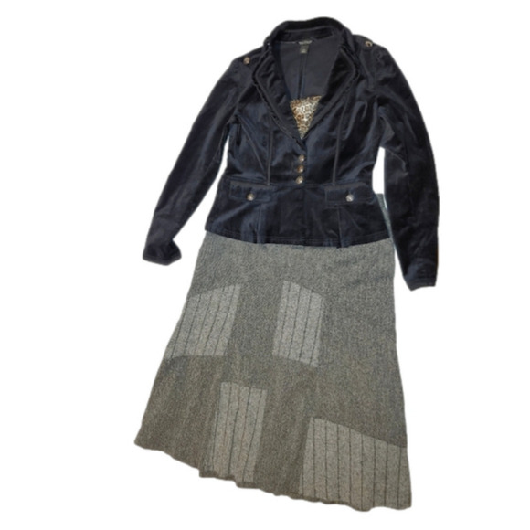 White house black market black velvetine  stretch blazer in sz 8 - Picture 10 of 12